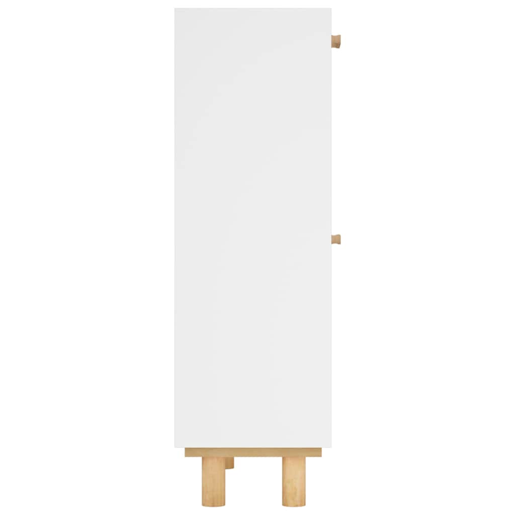 Skoskap Skohylle Skobenk Hvit 52x25x80 cm og naturlig rotting