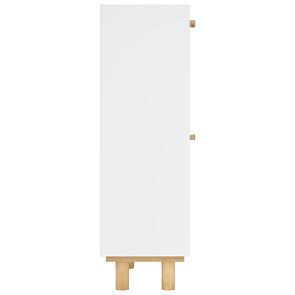 Skoskap Skohylle Skobenk Hvit 52x25x80 cm og naturlig rotting