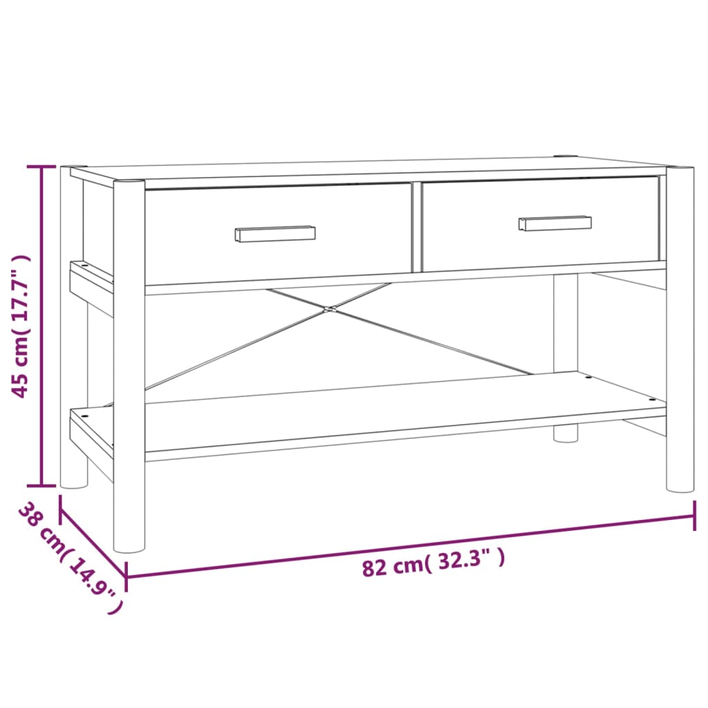 TV-benk hvit 82x38x45 cm konstruert tre