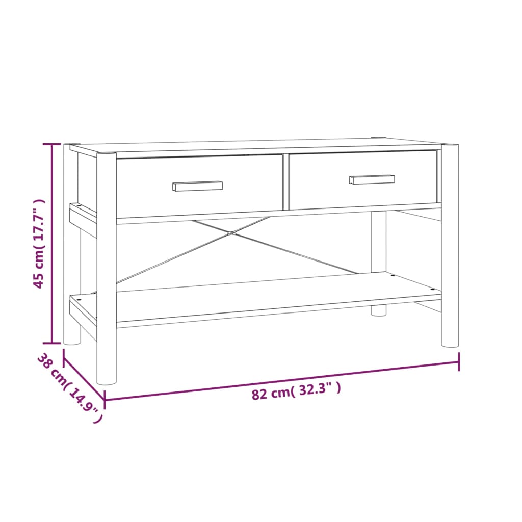 TV-benk svart 82x38x45 cm konstruert tre