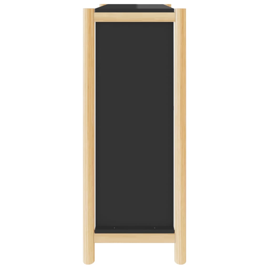 Skoskap Skohylle Skobenk Svart 57,5x33x80 cm