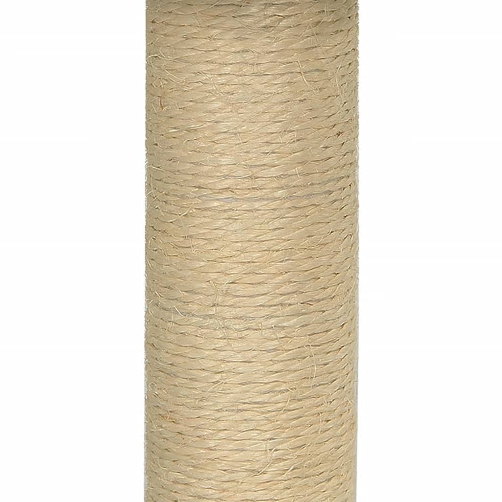 Kattemøbel Kattetre med klorestolper i sisal lysegrå 74 cm