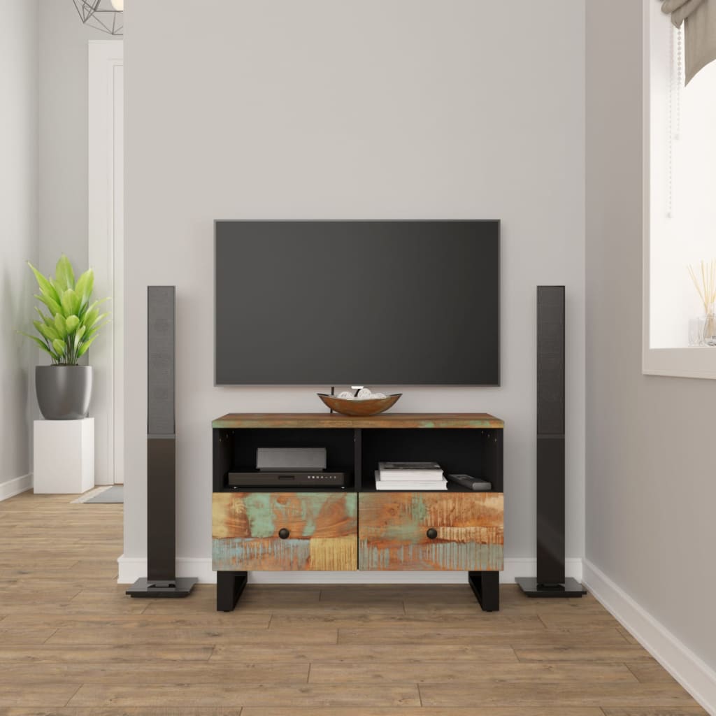 TV-benk 70x33x46cm gjenvunnet heltre