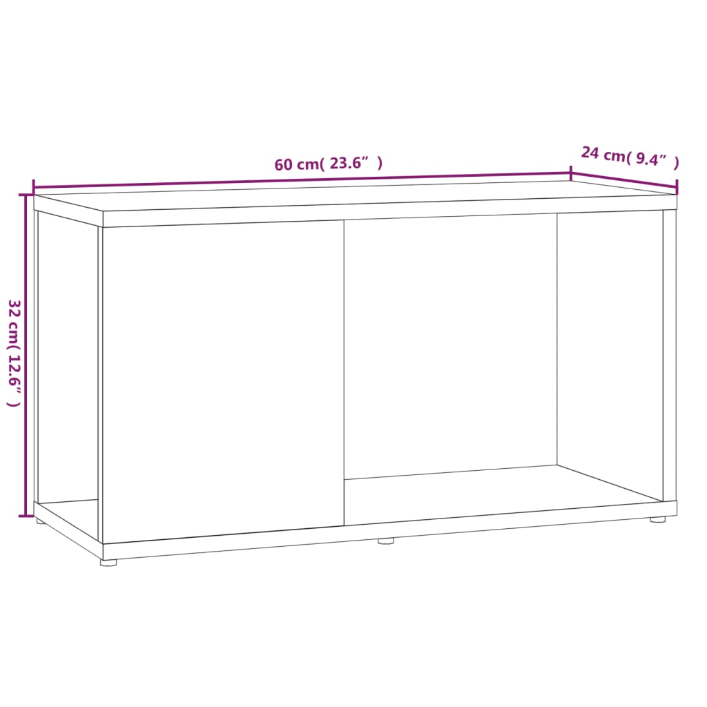 TV-benk sonoma eik 60x24x32 cm konstruert tre