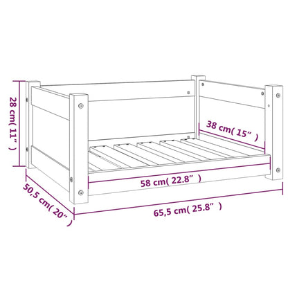 Hundeseng svart 65,5x50,5x28 cm heltre furu