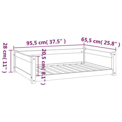 Hundeseng 95,5x65,5x28 cm heltre furu