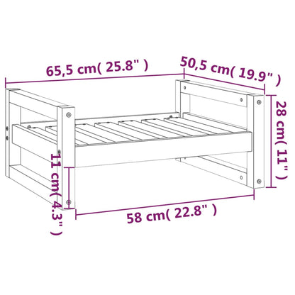 Hundeseng 65,5x50,5x28 cm heltre furu