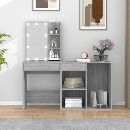Sminkebord Sonoma Grå LED skap