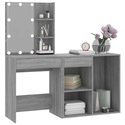 Sminkebord Sonoma Grå LED skap