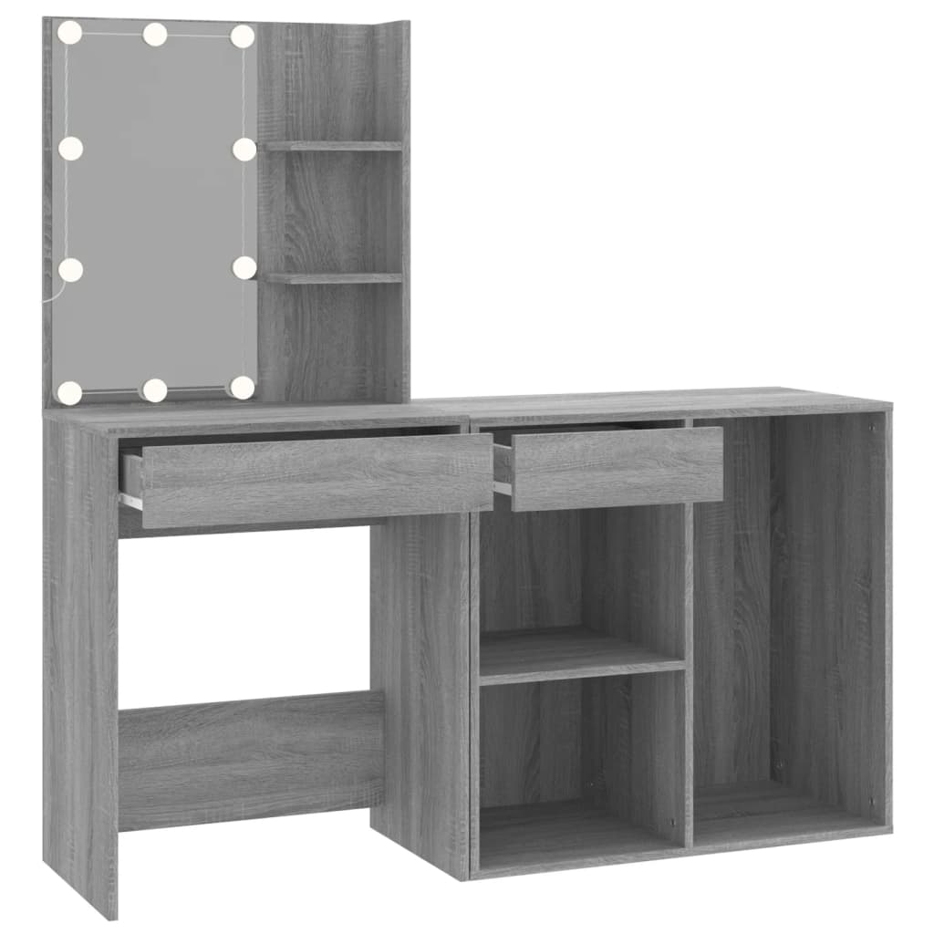 Sminkebord Sonoma Grå LED skap