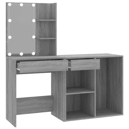Sminkebord Sonoma Grå LED skap