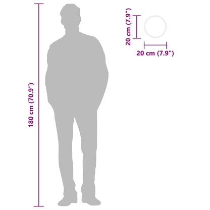 Veggspeil sølv Ø 20 cm rund