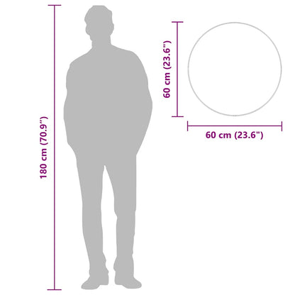 Veggspeil sølv Ø 60 cm rund