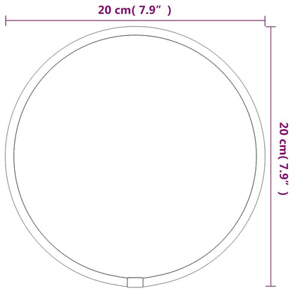 Veggspeil svart Ø 20 cm rund