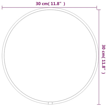 Veggspeil svart Ø 30 cm rund