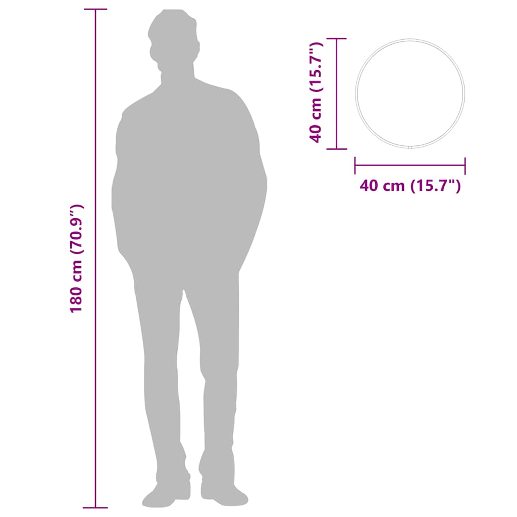 Veggspeil svart Ø 40 cm rund