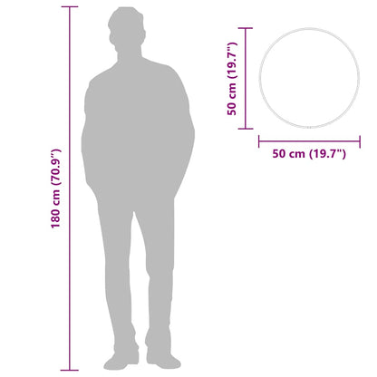 Veggspeil svart Ø 50 cm rund