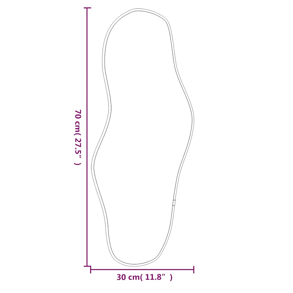 Veggspeil Svart 70x30 cm