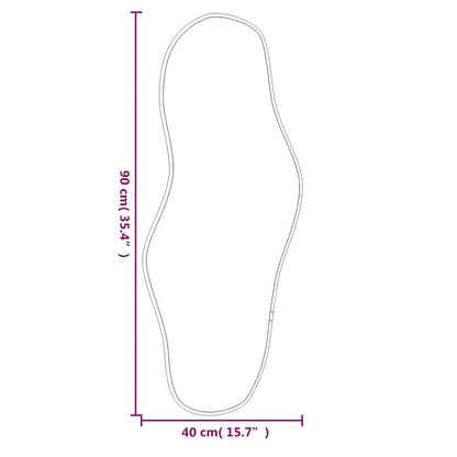 Veggspeil Svart 90x40 cm