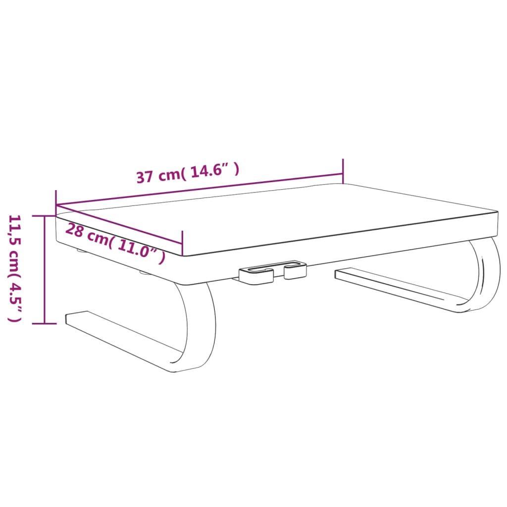 TV-Monitorstativ svart 37x28x11,5 cm