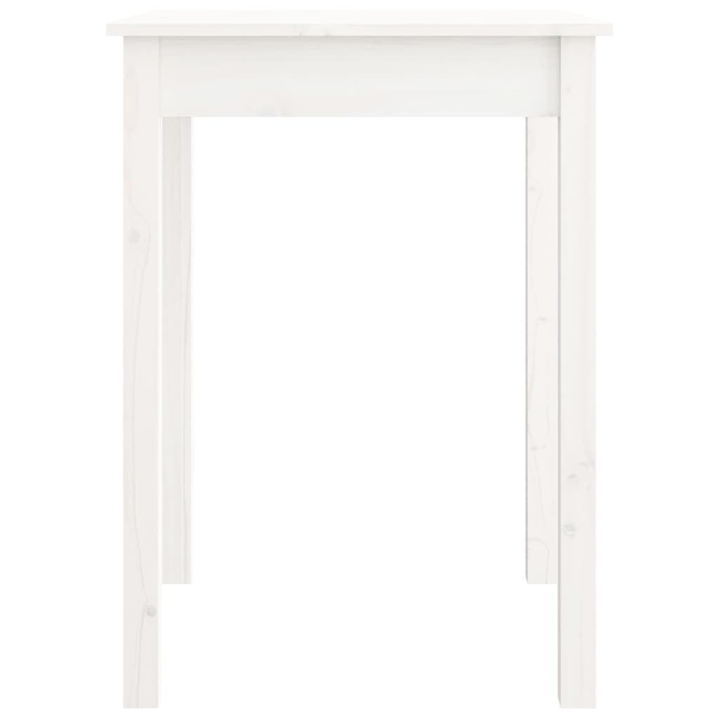 Sidebord hvit 55x55x75 cm heltre furu