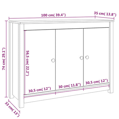 Skjenk 100x35x74 cm heltre furu