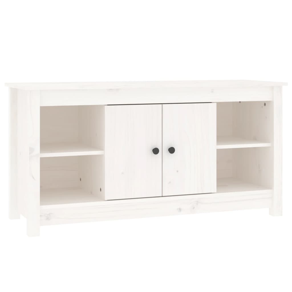 TV-benk hvit 103x36,5x52 cm heltre furu