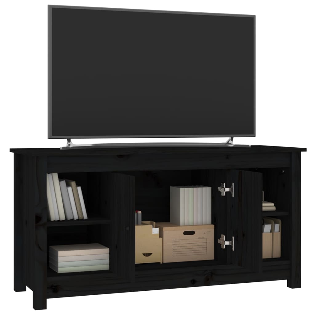 TV-benk svart 103x36,5x52 cm heltre furu