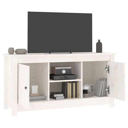 TV-benk hvit 103x36,5x52 cm heltre furu