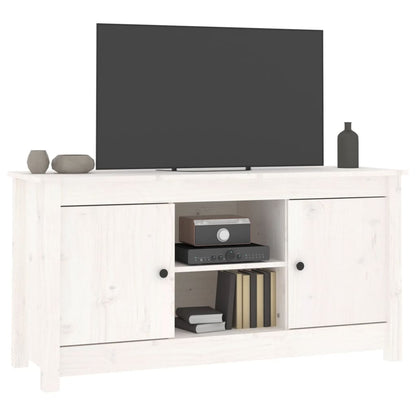 TV-benk hvit 103x36,5x52 cm heltre furu