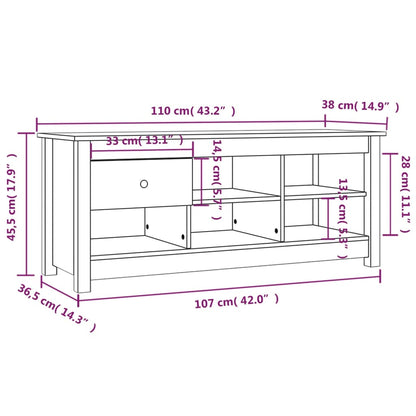 Skoskap Skobenk Skohylle 110x38x45,5 cm heltre furu