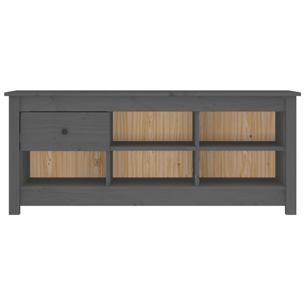 Skoskap Skohylle Skobenk Grå 110x38x45,5 cm heltre furu