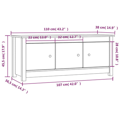 Skoskap Skobenk Skohylle 110x38x45,5 cm heltre furu