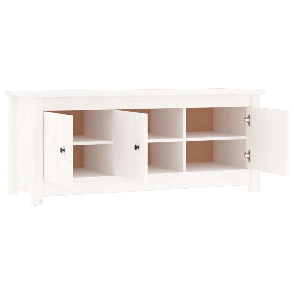 Skoskap Skohylle Skobenk Hvit 110x38x45,5 cm heltre furu