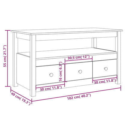 Salongbord Sofabord 102x49x55 cm heltre furu