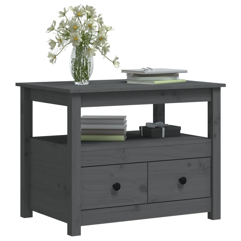 Salongbord Sofabord Grå 71x49x55 cm heltre furu