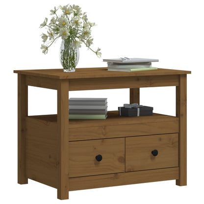 Salongbord Sofabord Tre heltre furu Honningbrun 71x49x55 cm