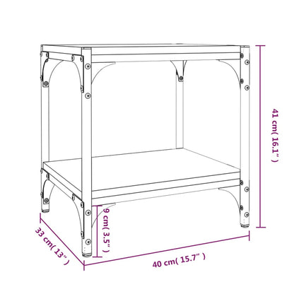 TV-benk svart 40x33x41 cm konstruert tre og stål