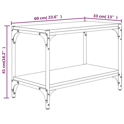 TV-benk svart 60x33x41 cm konstruert tre og stål