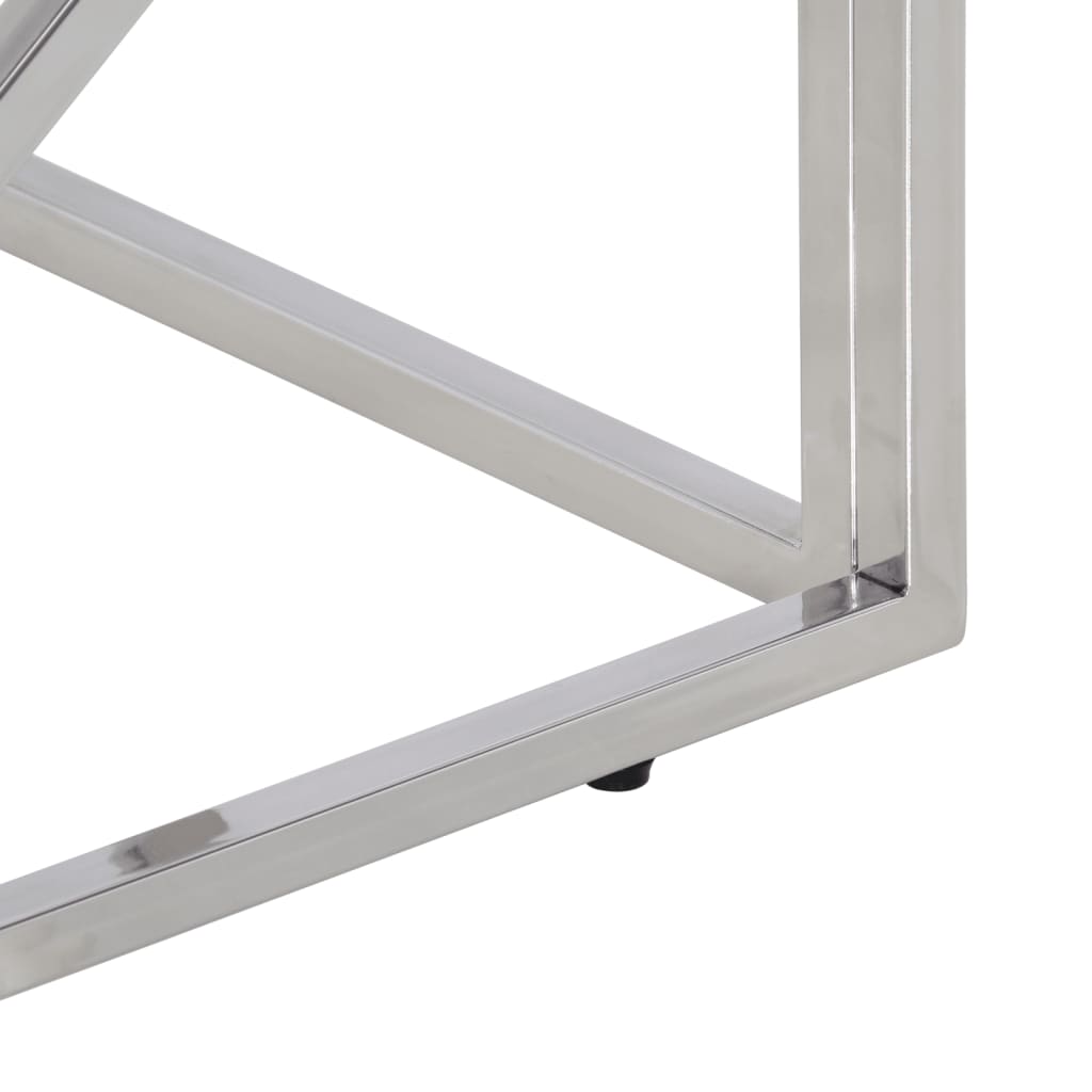 Salongbord Sofabord DIV. sølv rustfritt stål og herdet glass