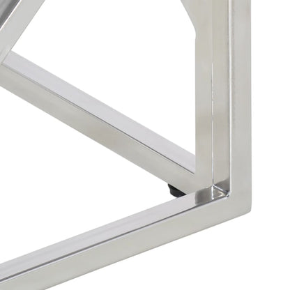 Salongbord Sofabord DIV. sølv rustfritt stål og herdet glass