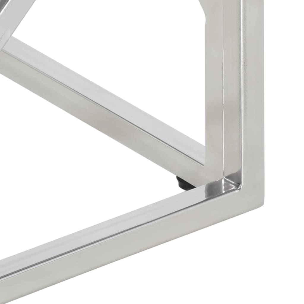 Salongbord Sofabord DIV. sølv rustfritt stål og herdet glass