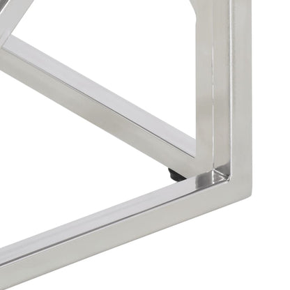 Salongbord Sofabord DIV. sølv rustfritt stål og herdet glass