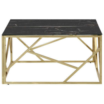 Salongbord Sofabord DIV. gull rustfritt stål og herdet glass