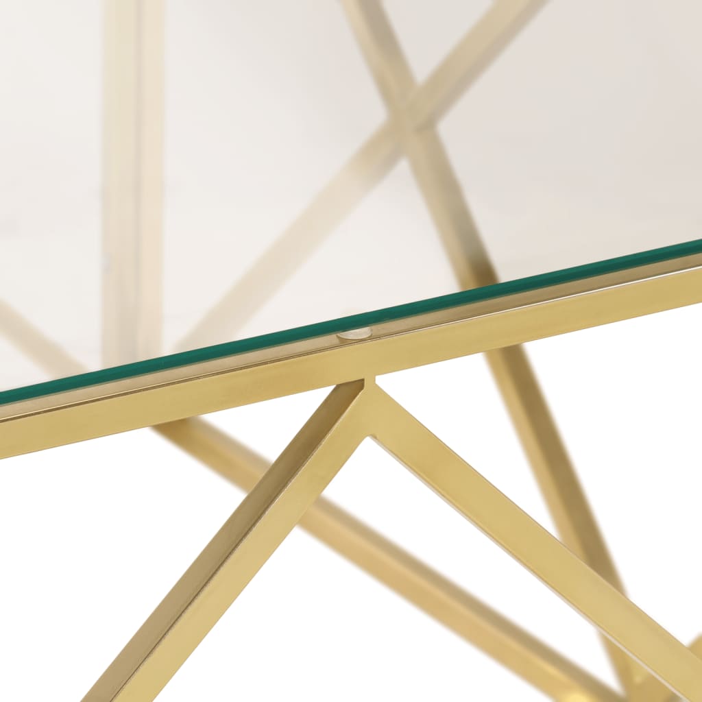 Salongbord Sofabord DIV. gull rustfritt stål og herdet glass