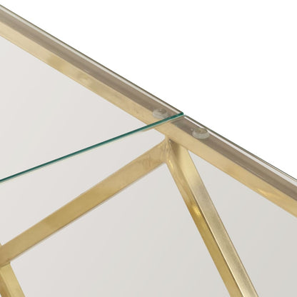 Salongbord Sofabord DIV. gull rustfritt stål og herdet glass