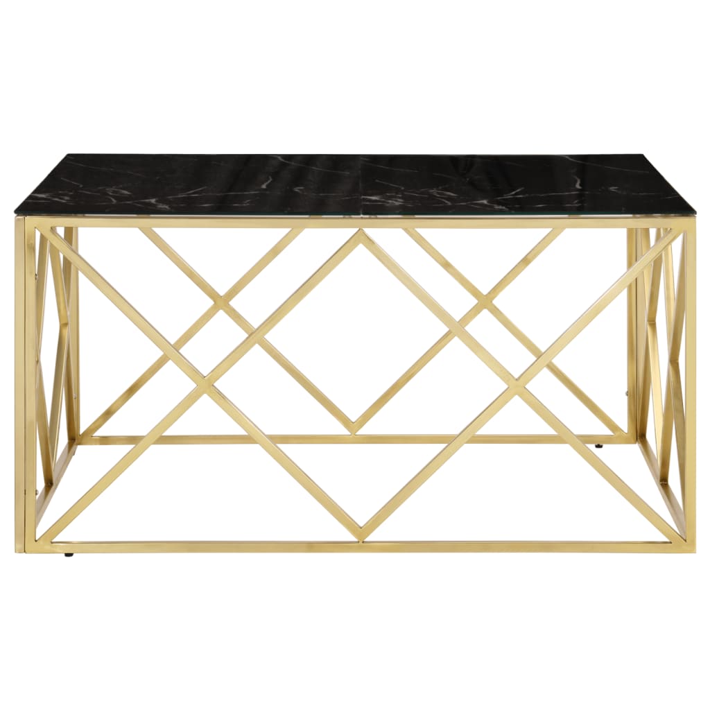 Salongbord Sofabord DIV. gull rustfritt stål og herdet glass