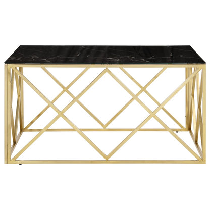 Salongbord Sofabord DIV. gull rustfritt stål og herdet glass