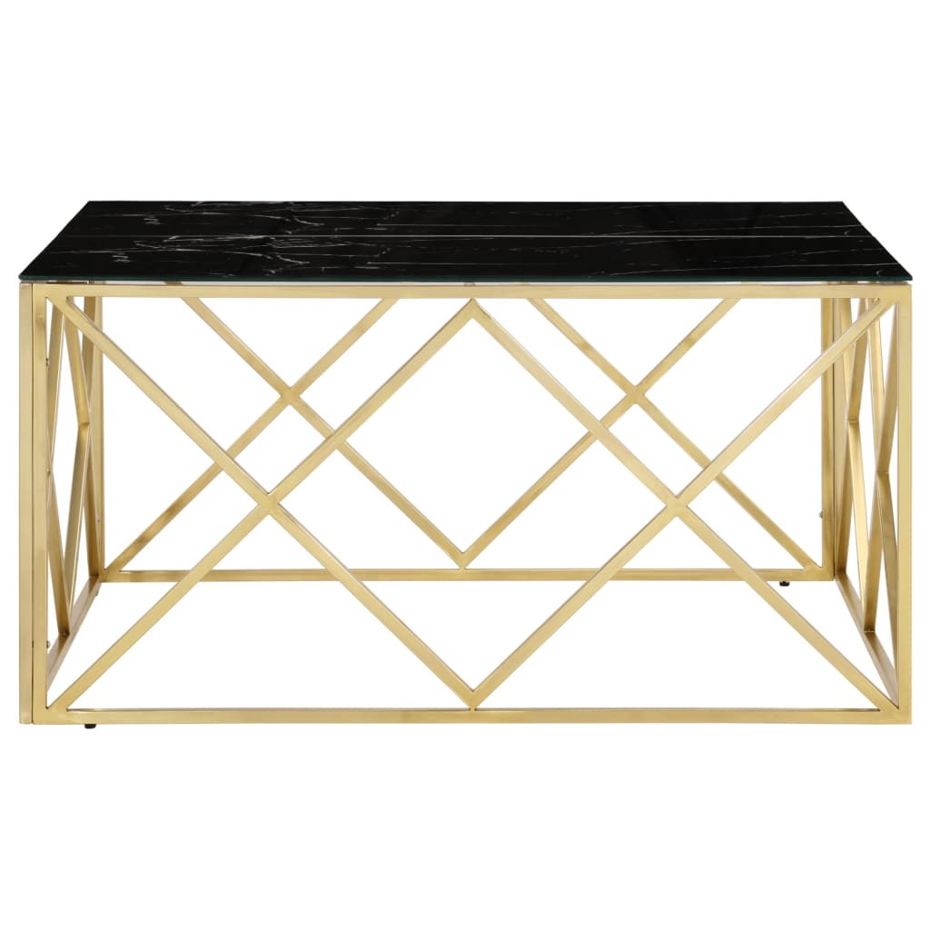 Salongbord Sofabord DIV. gull rustfritt stål og herdet glass