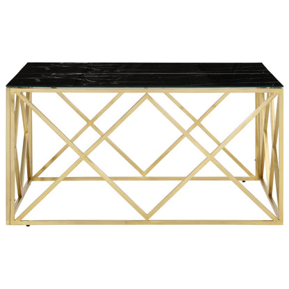 Salongbord Sofabord DIV. gull rustfritt stål og herdet glass